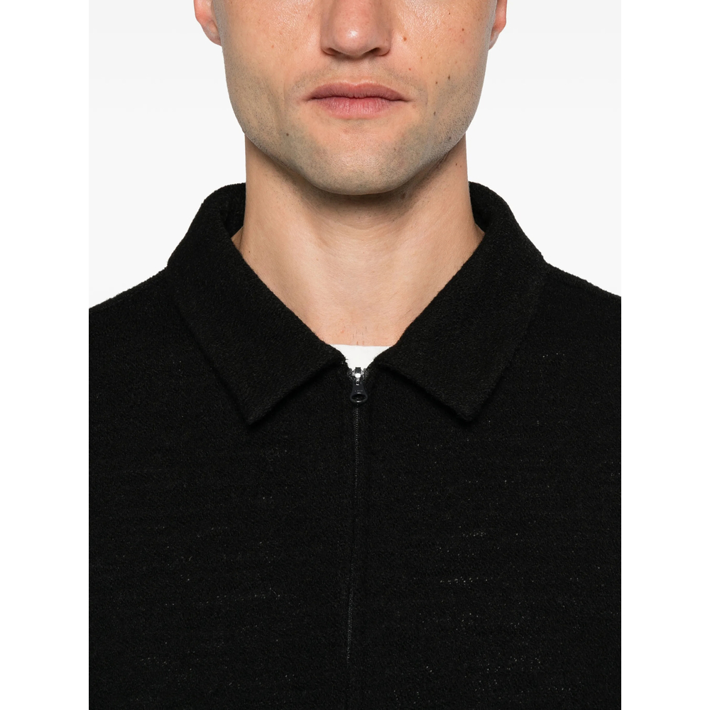 Zip-Up Collared Cardigan