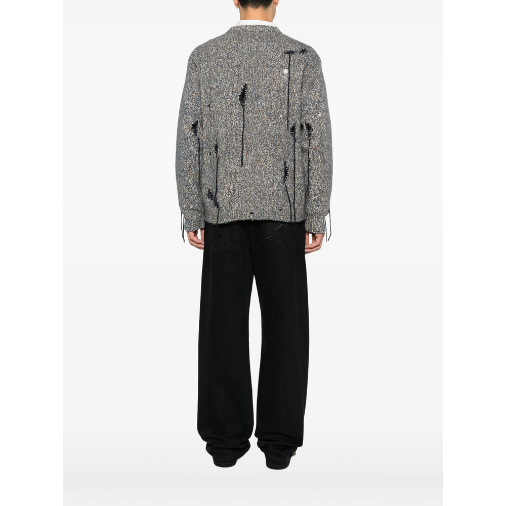 Distressed Marl-Knit Sweater