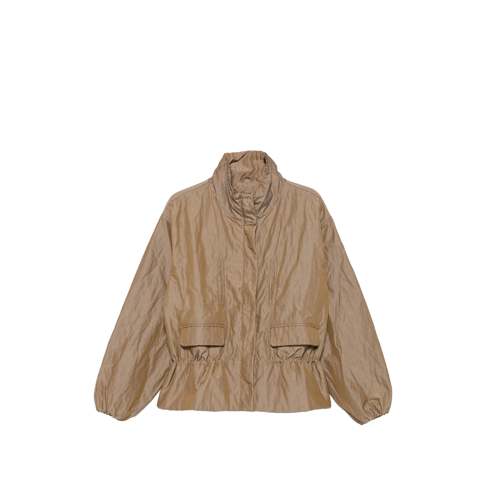 Lorde Ruched-Waist High-Neck Jacket