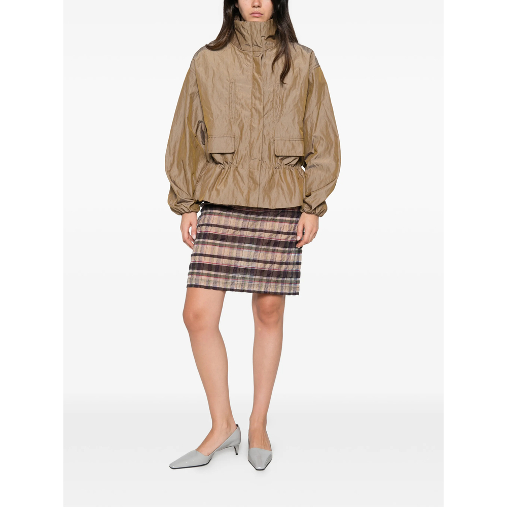 Lorde Ruched-Waist High-Neck Jacket