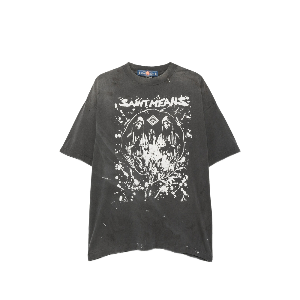 Graphic-Print Distressed T-Shirt