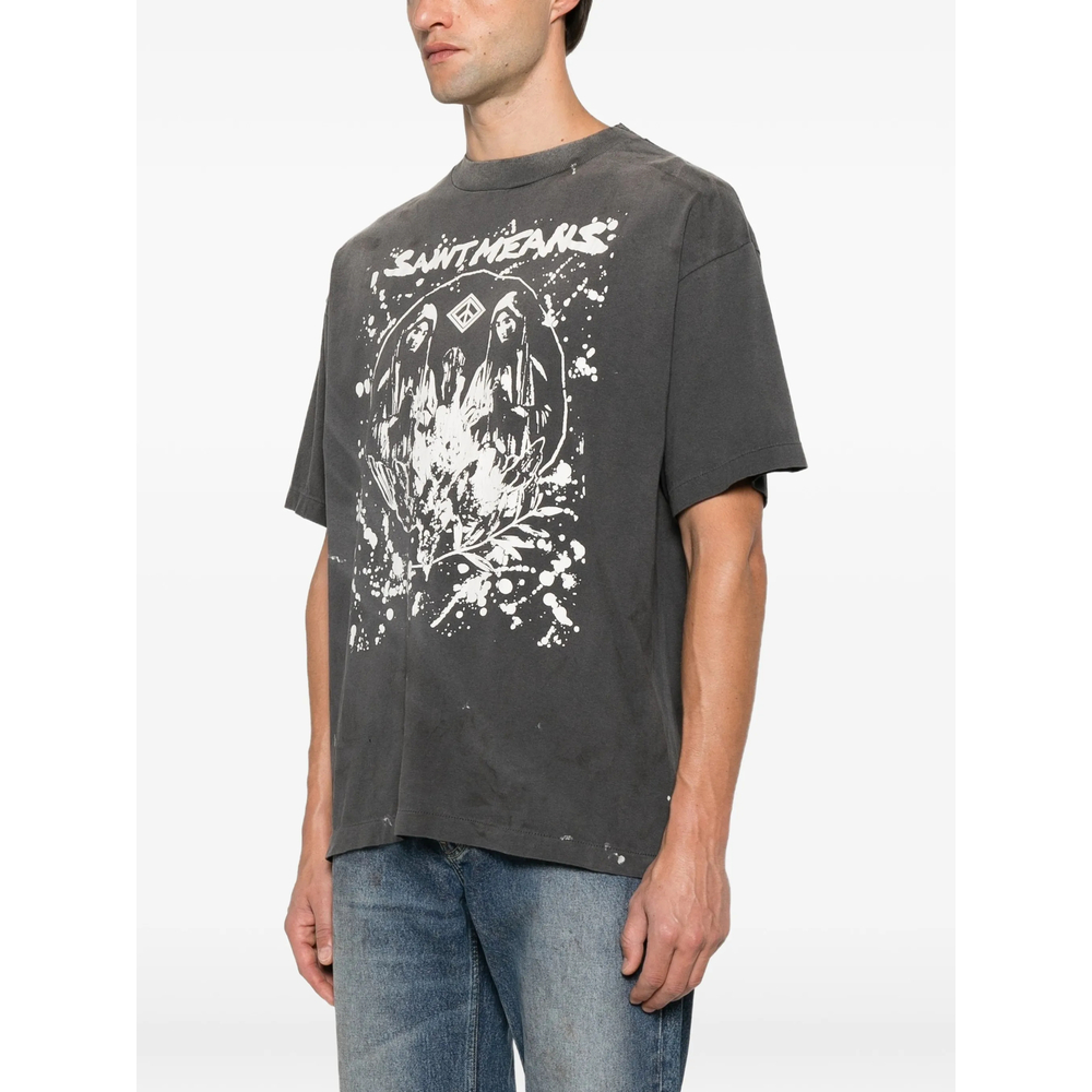 Graphic-Print Distressed T-Shirt