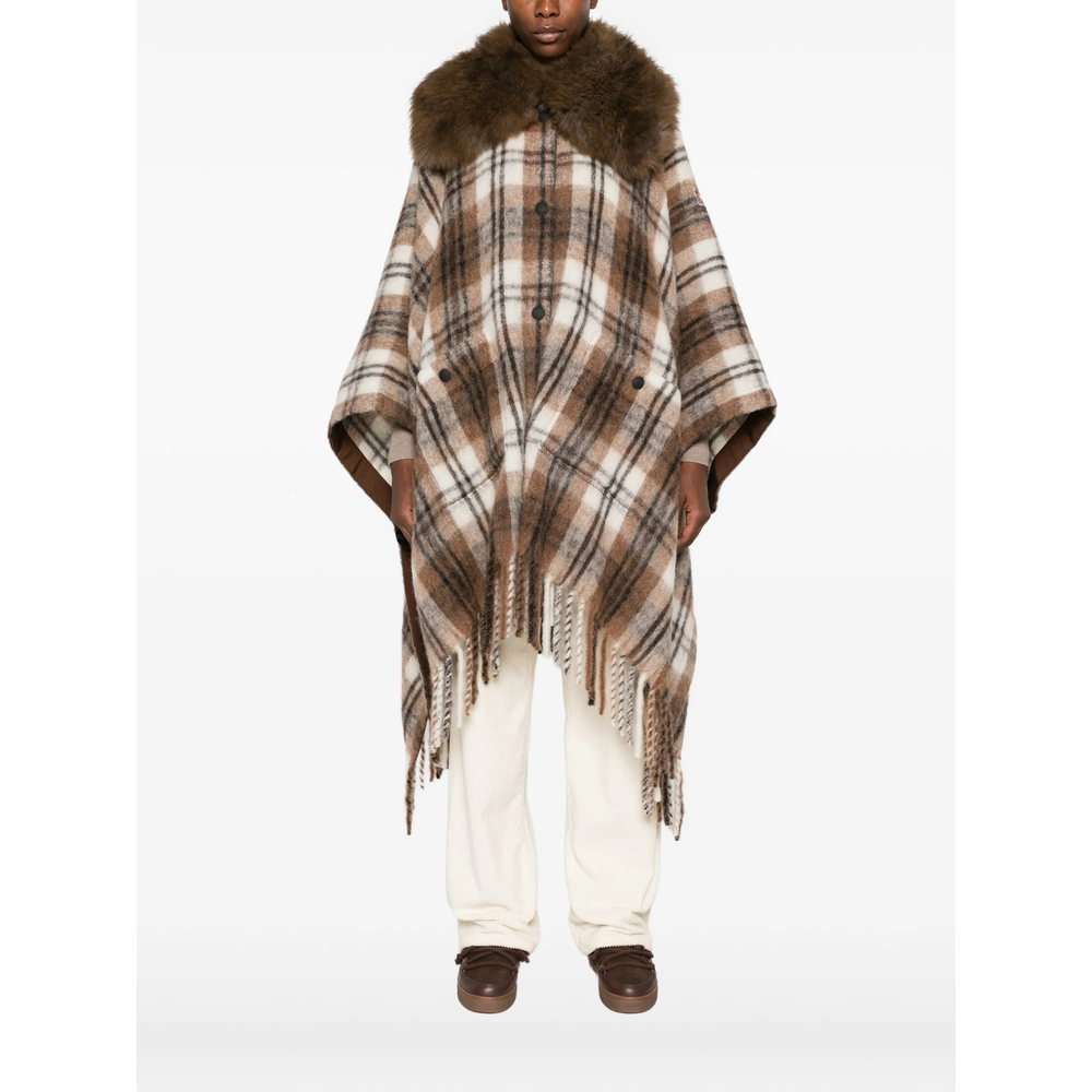 Grenoble Check-Pattern Cape