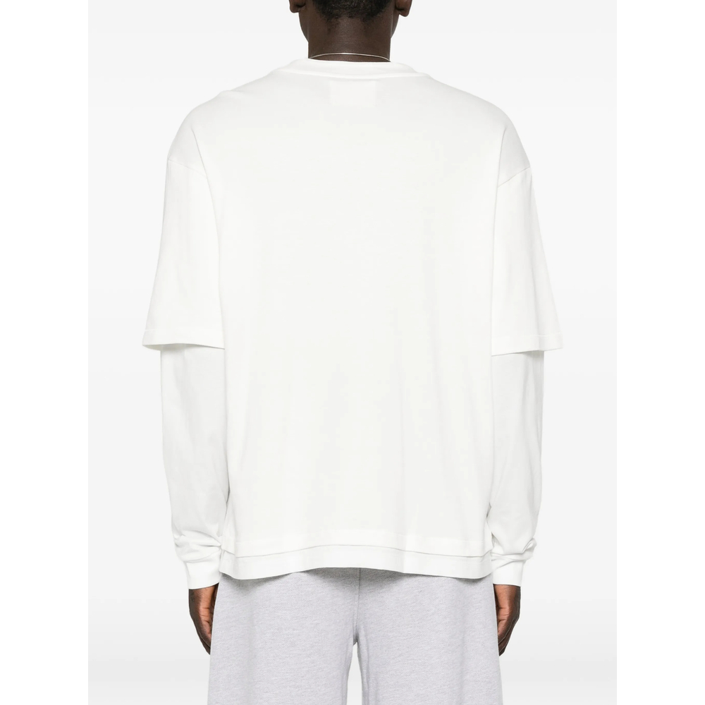 Orange Layered-Sleeve Crew-Neck T-Shirt