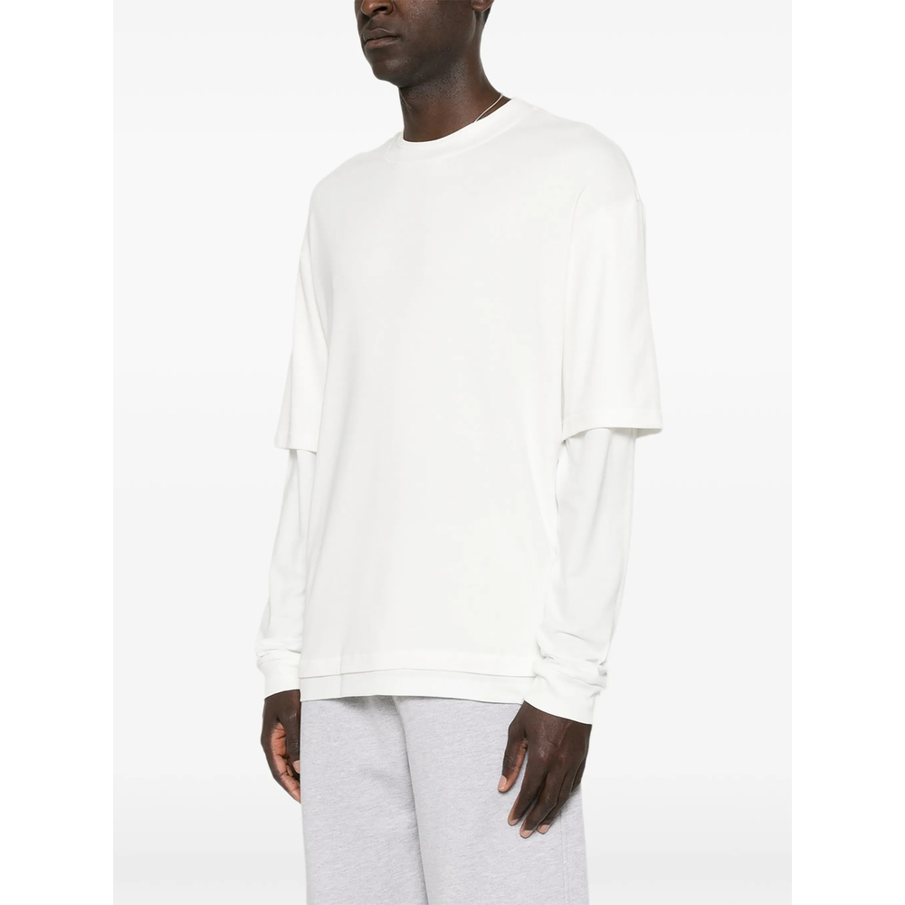 Orange Layered-Sleeve Crew-Neck T-Shirt