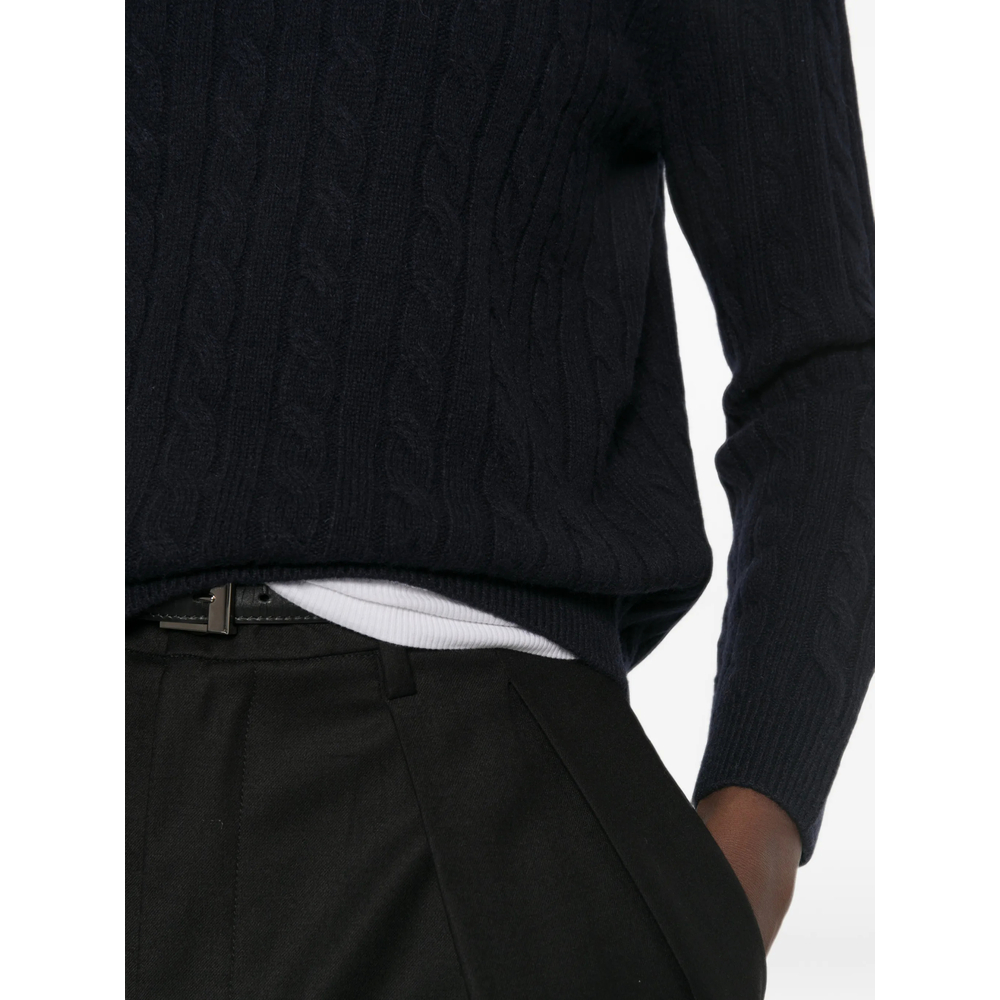 Pancho Cable-Knit Crew-Neck Sweater