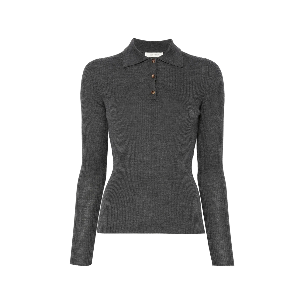 Pisa Ribbed-Knit Polo-Collar Sweater