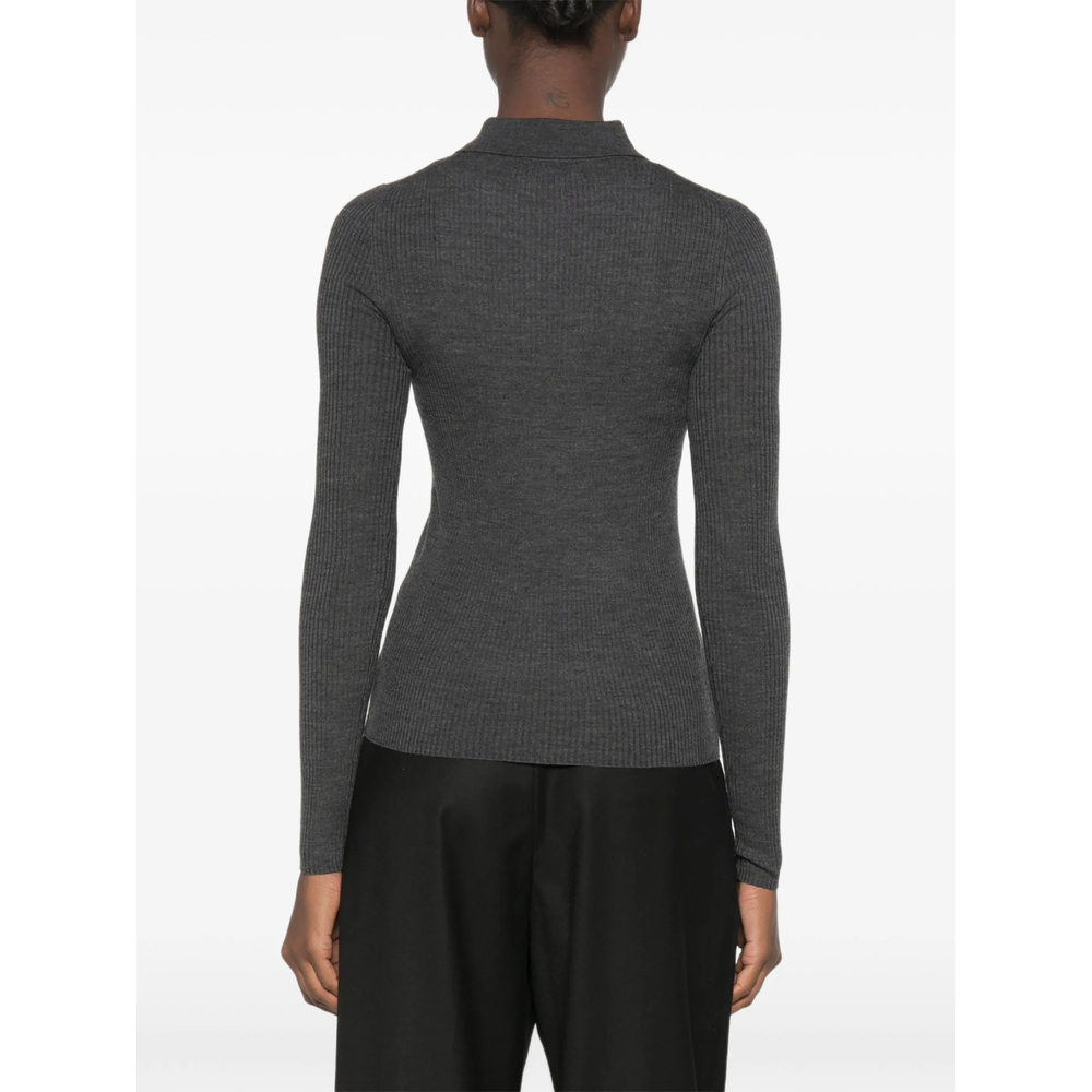 Pisa Ribbed-Knit Polo-Collar Sweater
