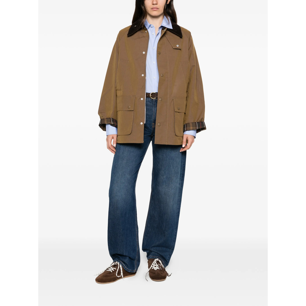 Palma Corduroy-Collar Flap-Pocket Jacket