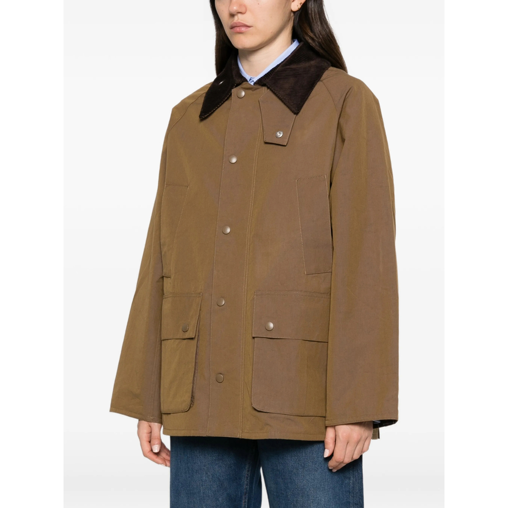 Palma Corduroy-Collar Flap-Pocket Jacket