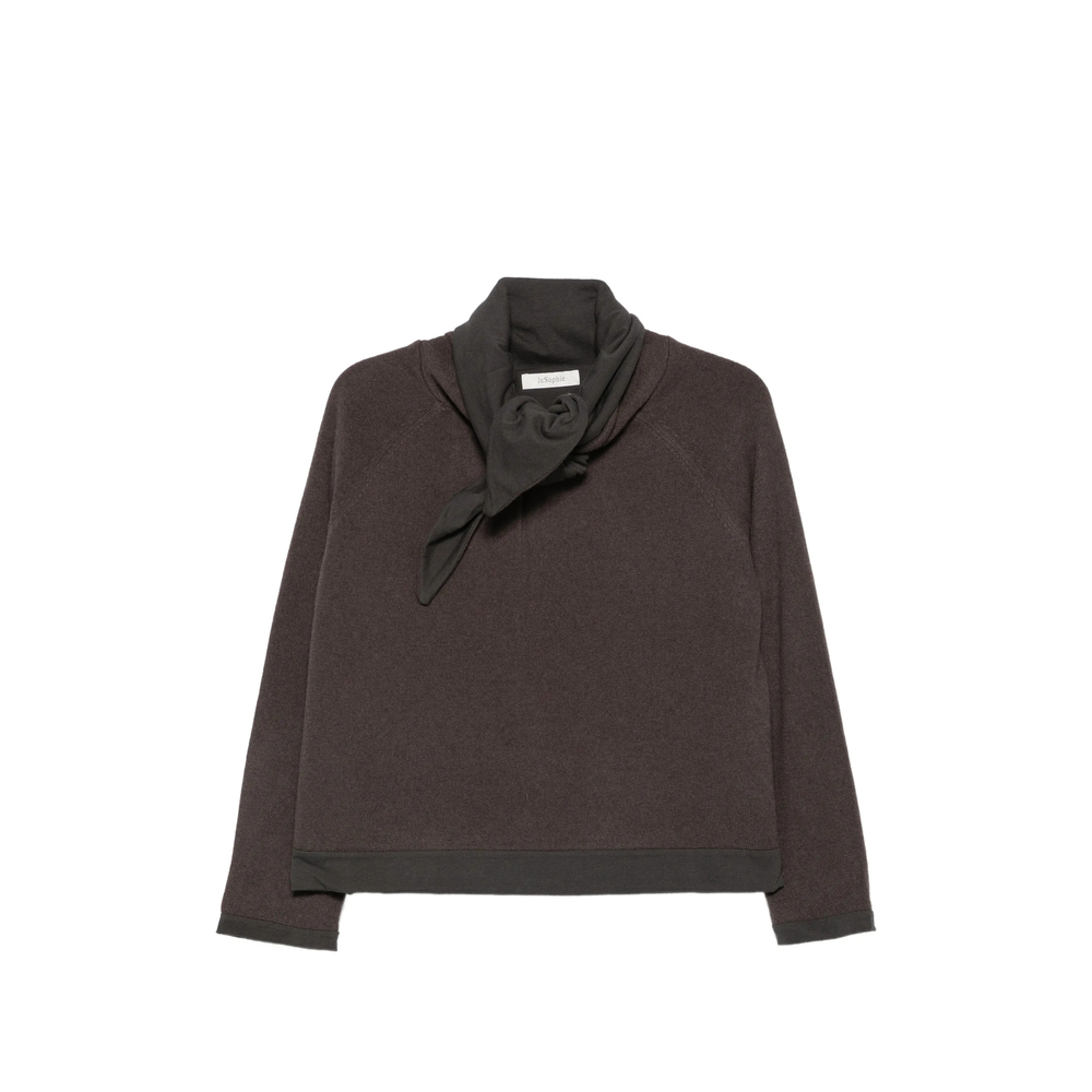 Poppy Scarf-Detail Raglan-Sleeve Sweater