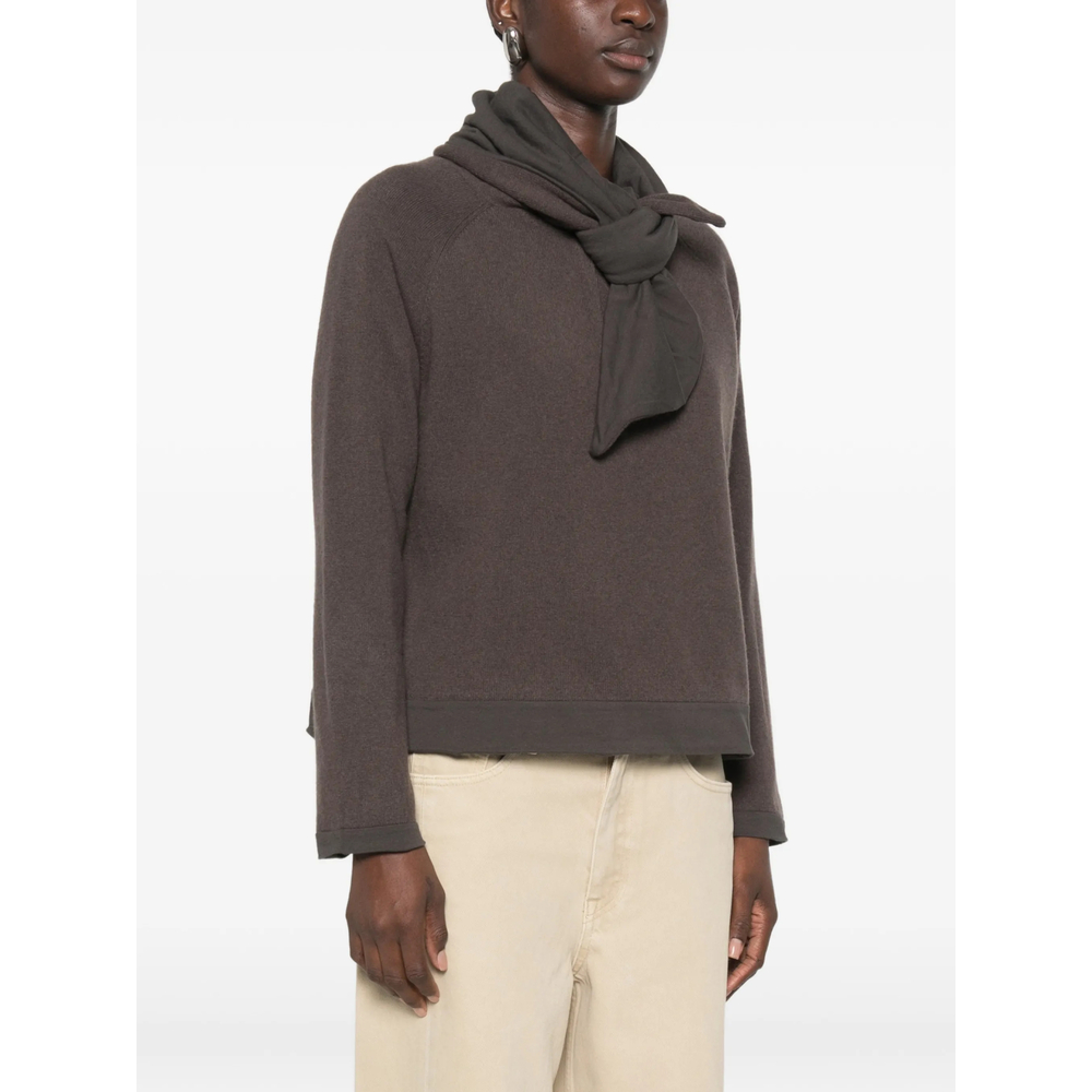 Poppy Scarf-Detail Raglan-Sleeve Sweater