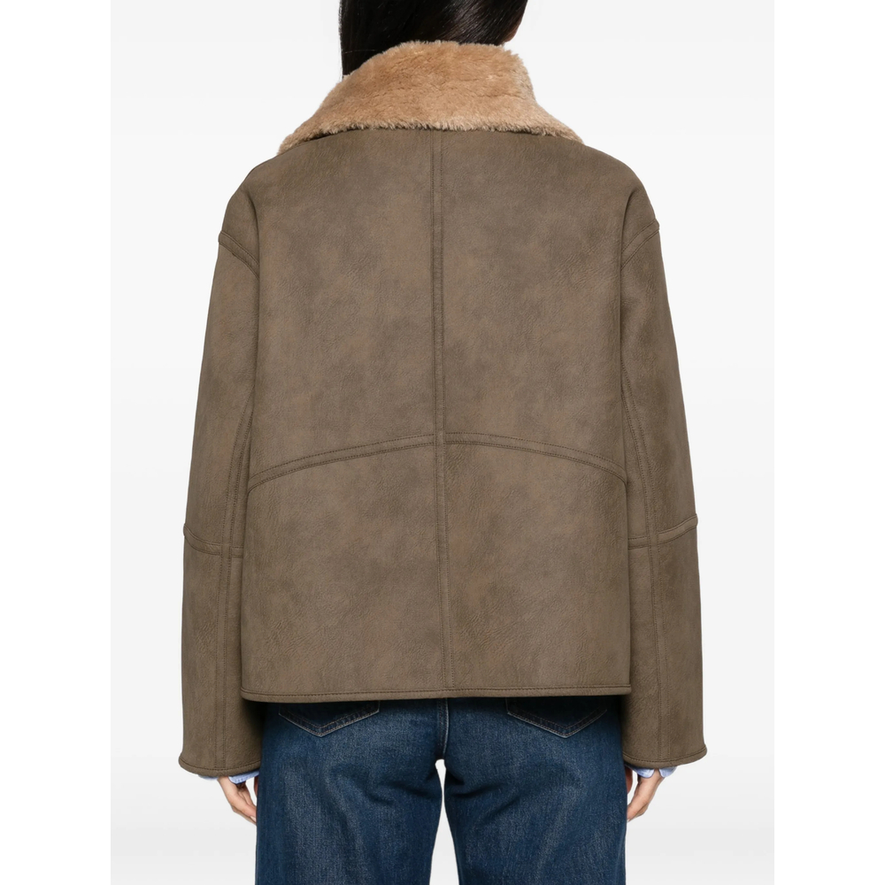 Faux-Shearling-Collar Jacket