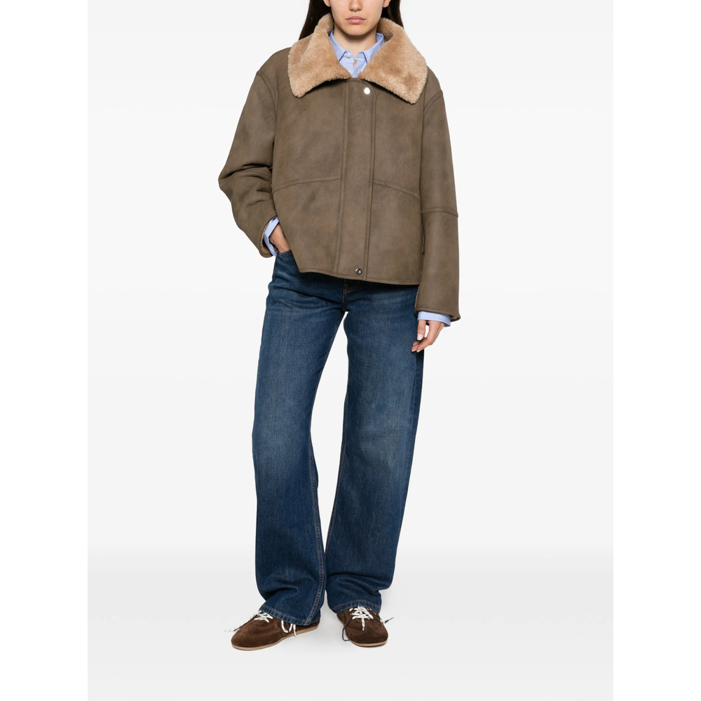 Faux-Shearling-Collar Jacket