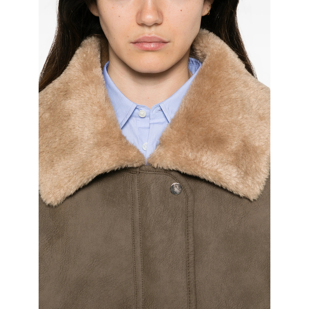 Faux-Shearling-Collar Jacket