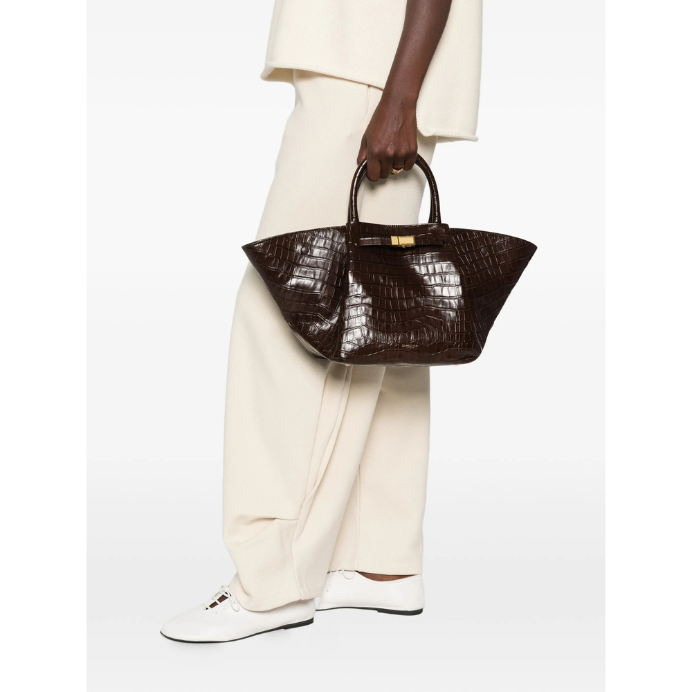 Midi New York Croc-Effect Tote Bag