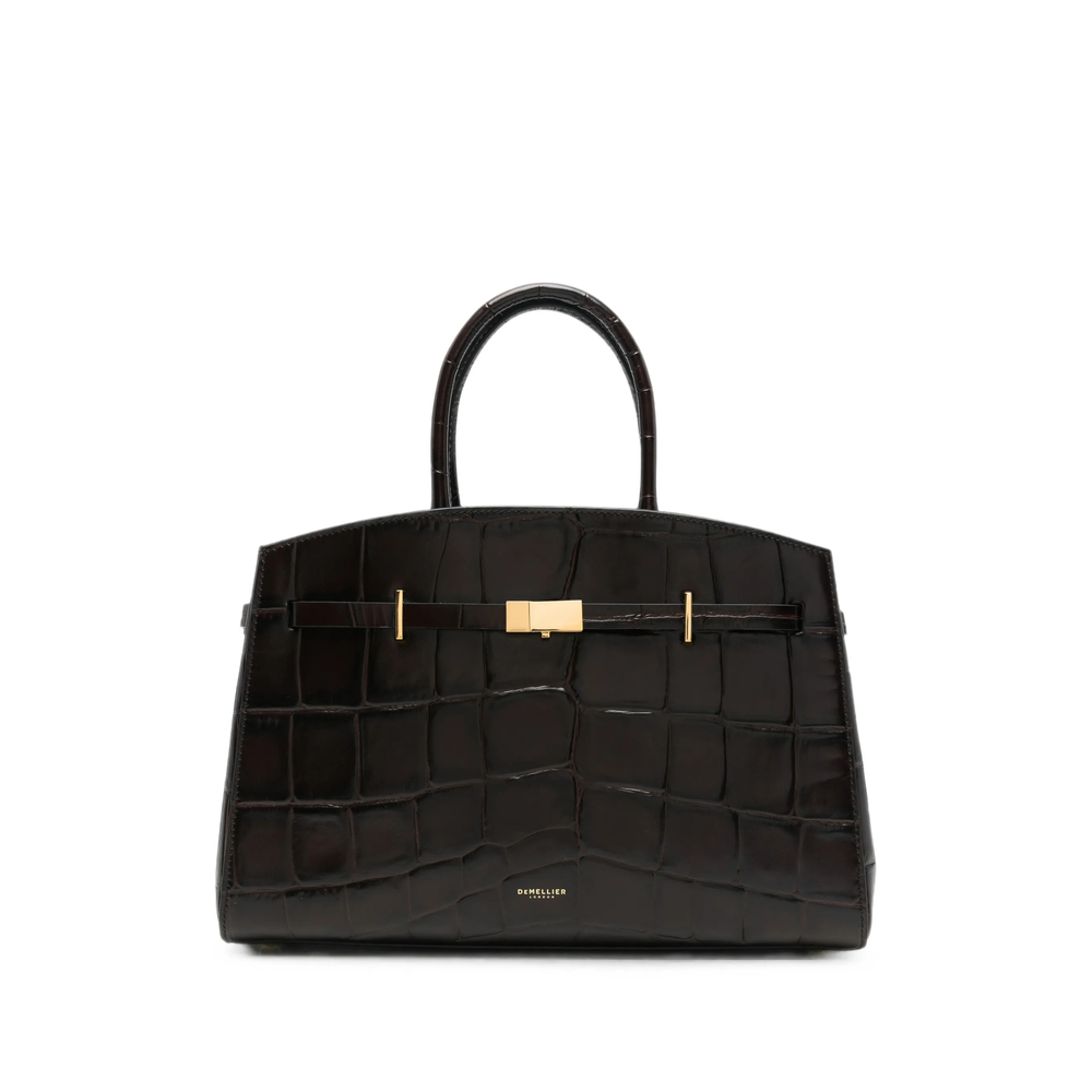 Demellier Midi Hudson Croc-effect Leather Tote Bag