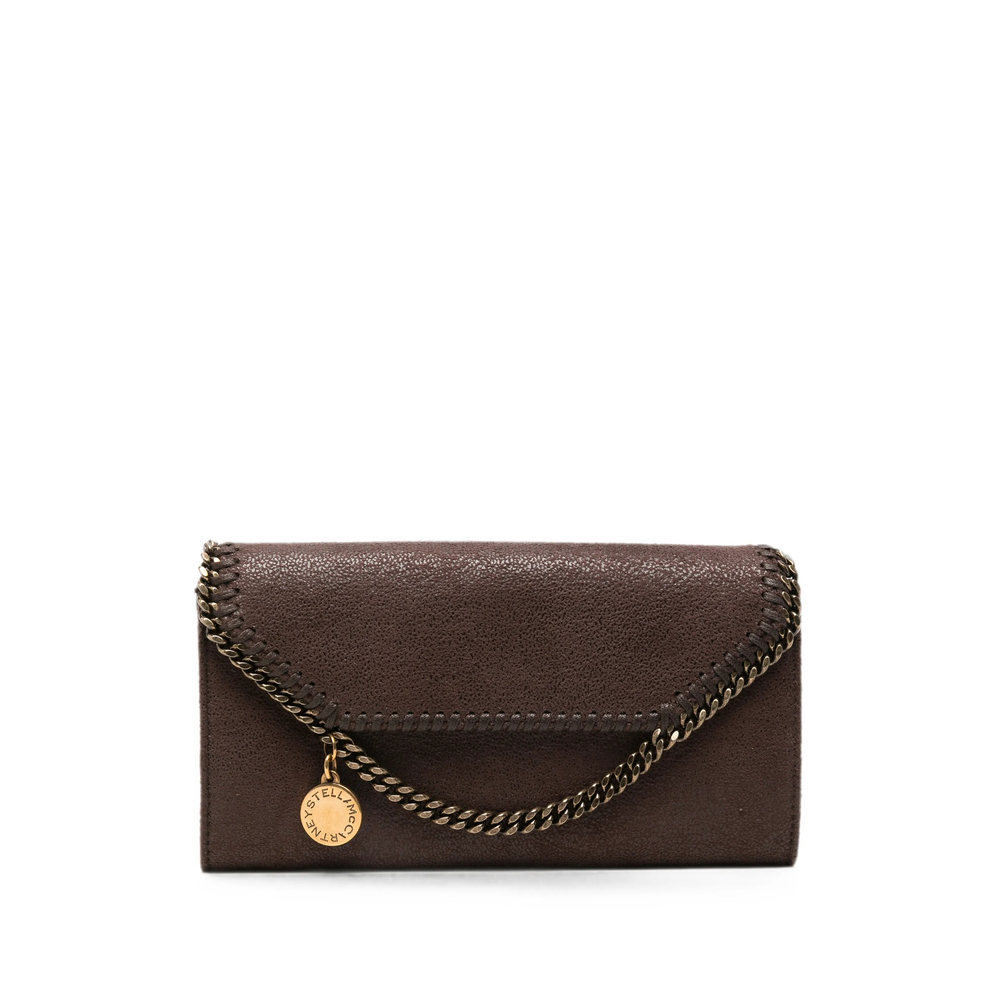 Stella Mccartney Falabella Wallet-on-chain Clutch Bag In Brown