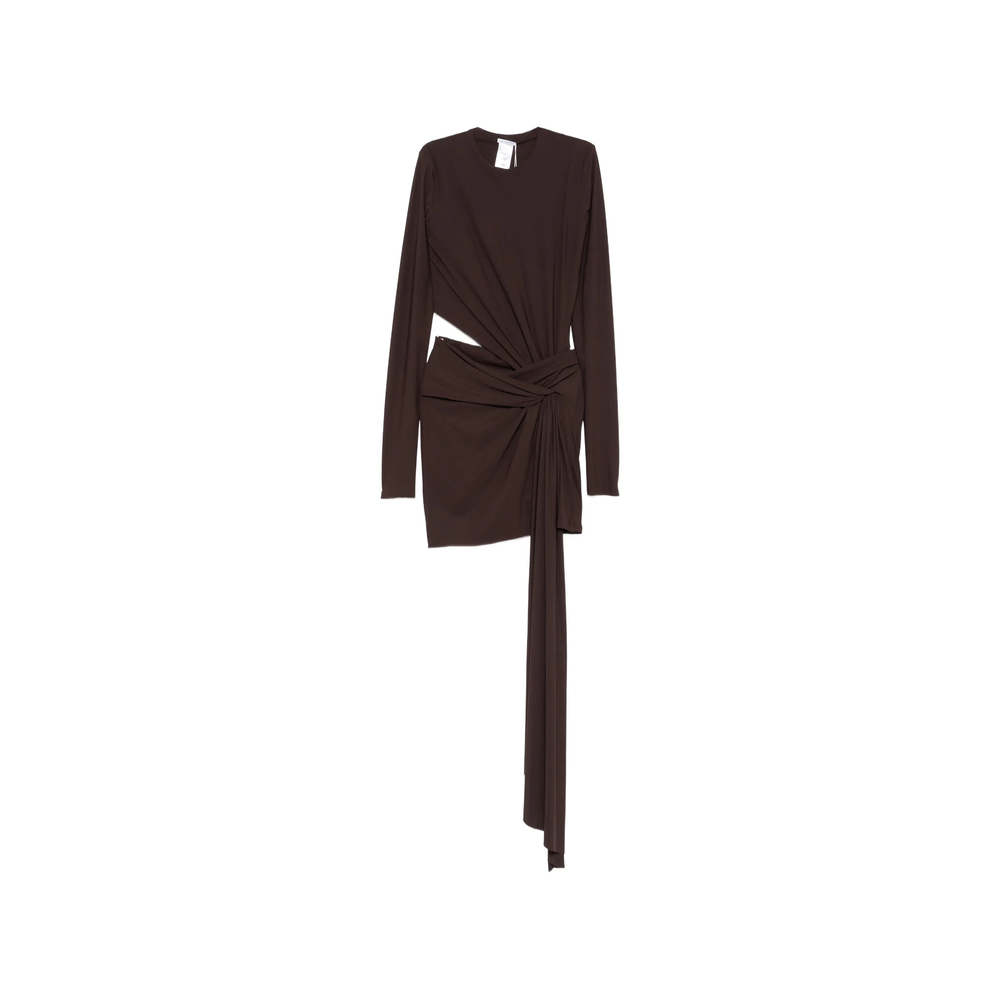 Amazuìn Anouk Cut-out Knotted-detail Mini Dress In Brown