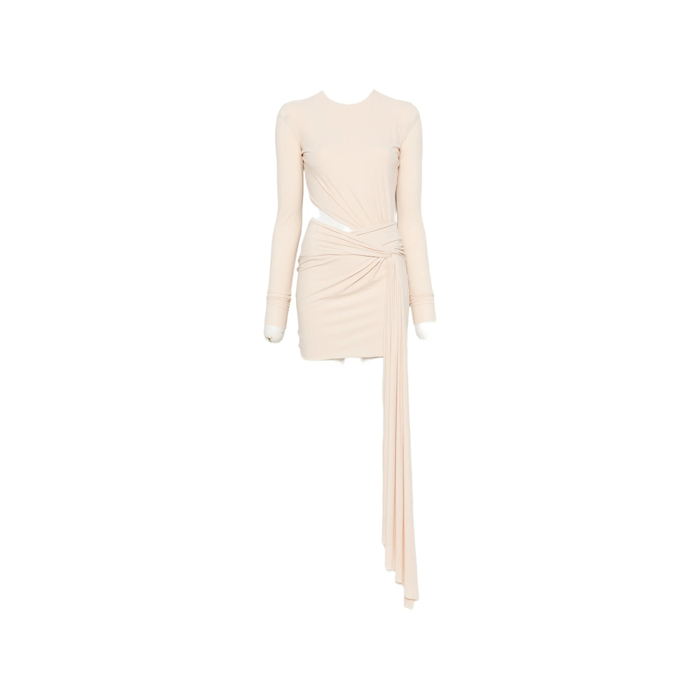 Amazuìn Cut-out Draped Dress In Neutrals