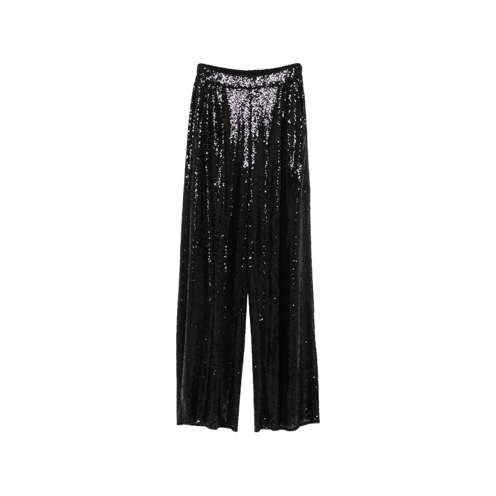 Amazuìn Gal Sequins Wide-leg Trousers In Black