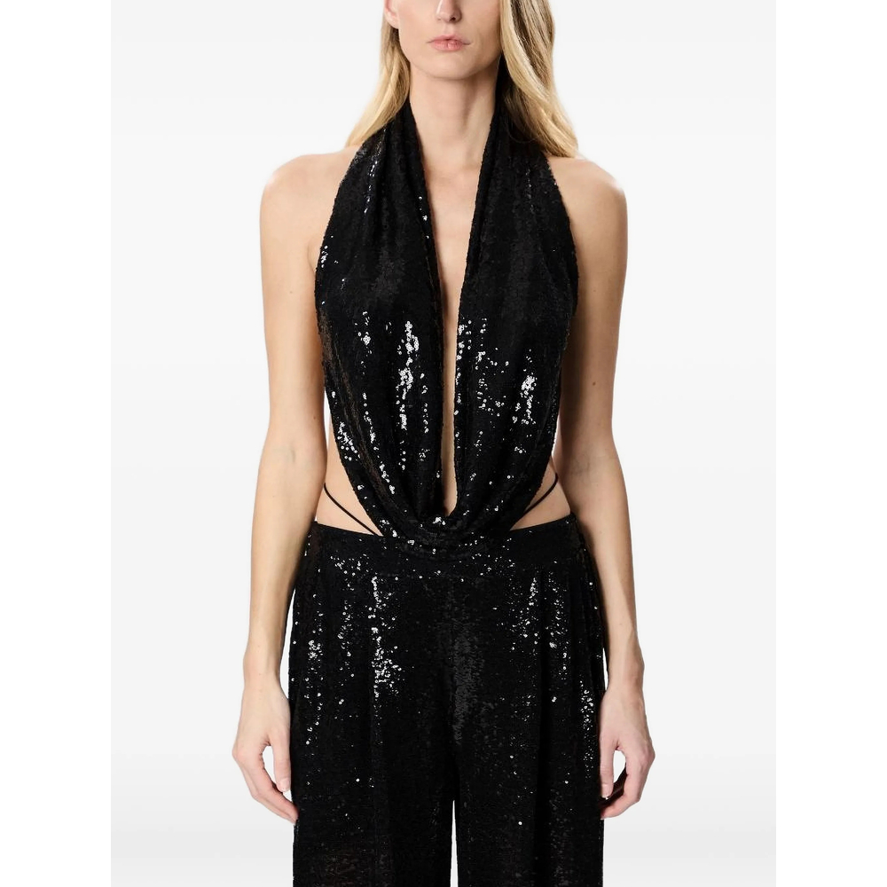 Sequin-Embellished Asymmetric Top
