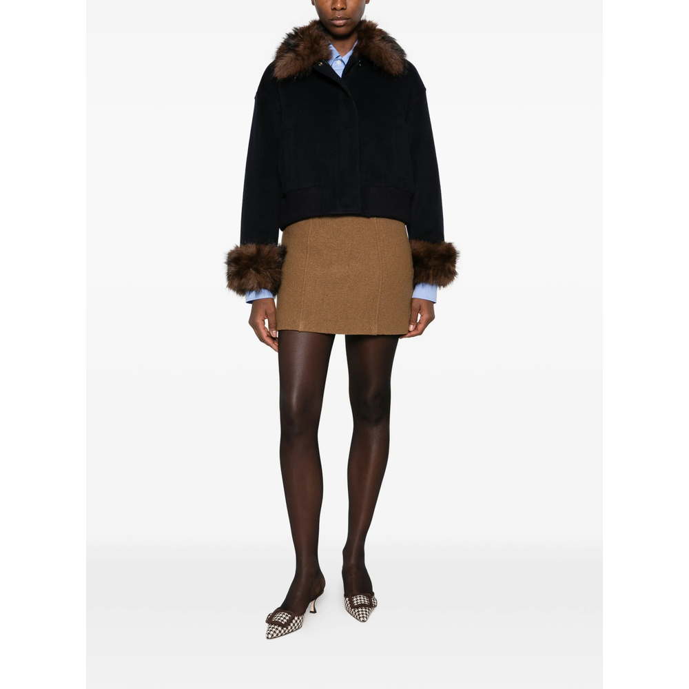 Faux-Fur Trim Bomber Jacket