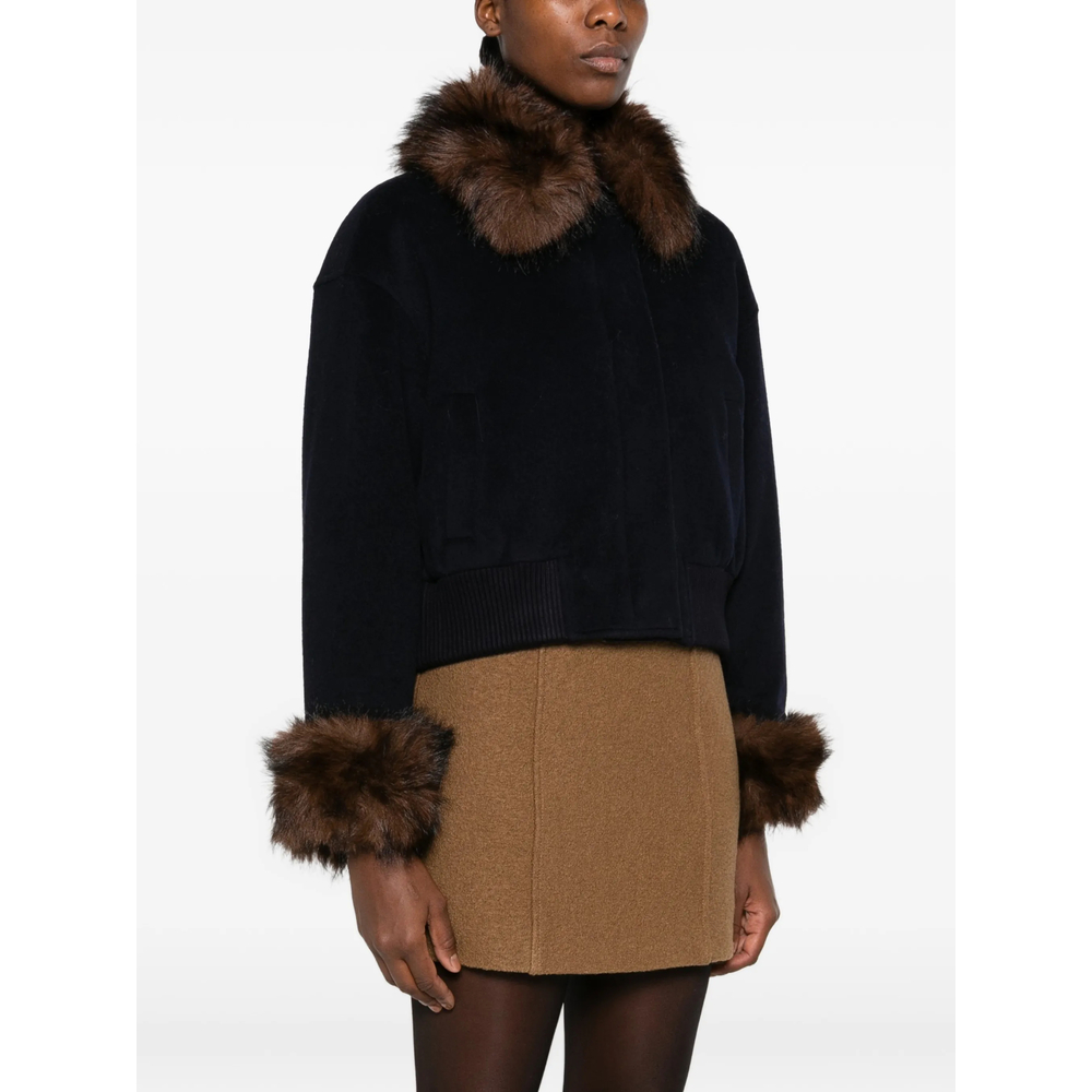 Faux-Fur Trim Bomber Jacket