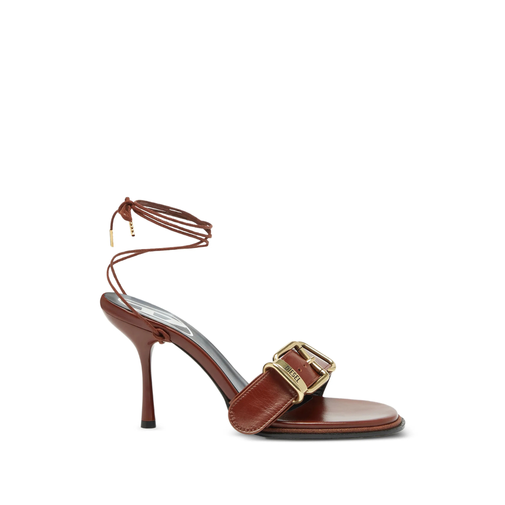 Diesel D-Cocco Ankle-wrap Sandals In Leather
