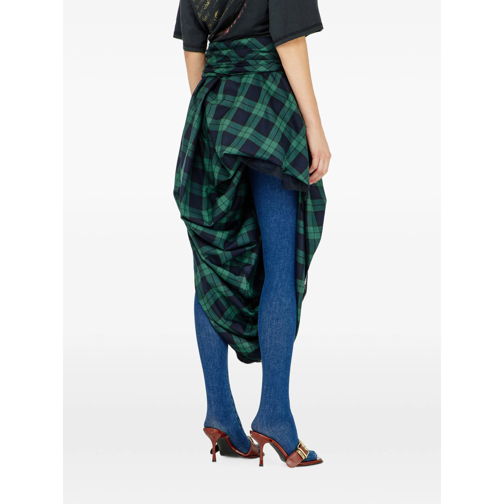 Draped Tartan Midi