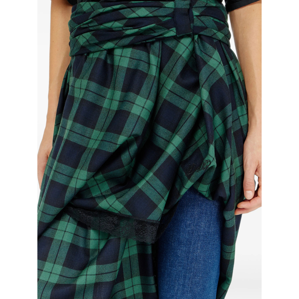 Draped Tartan Midi