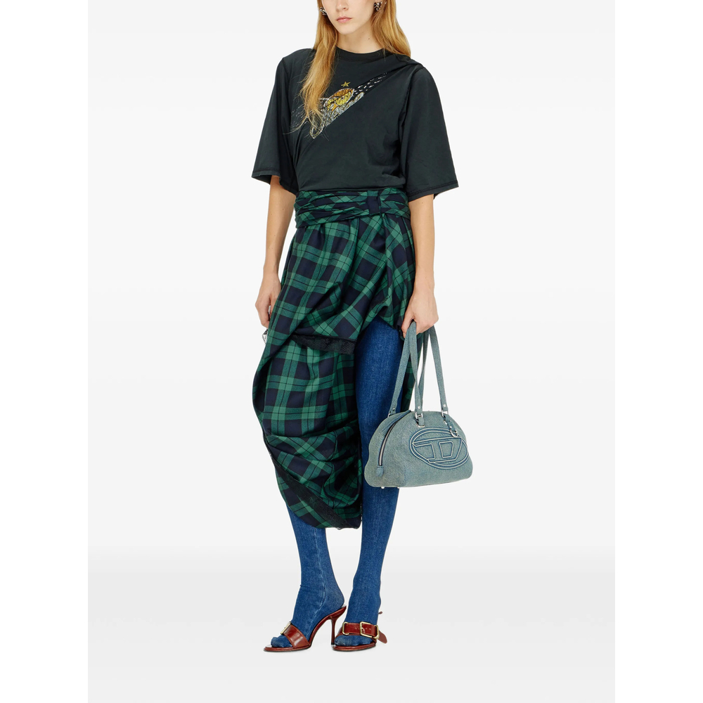Draped Tartan Midi