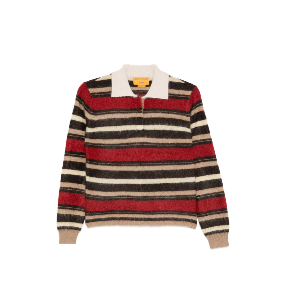 Grizzly Cropped Rugby Striped Cashmere Polo