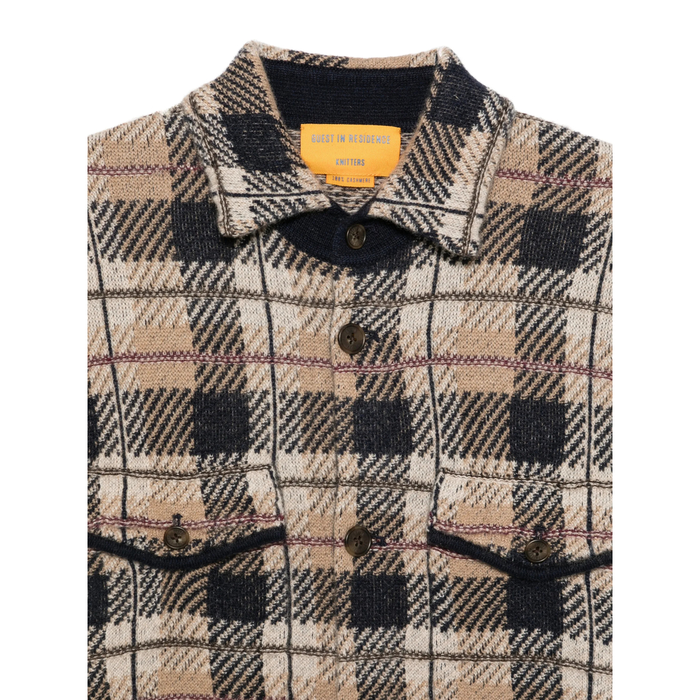 Check-Pattern Cashmere Shirt