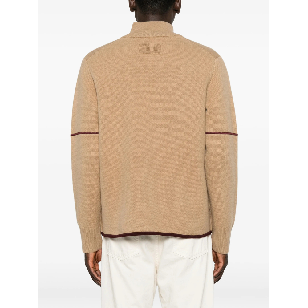 Louis Contrast-Piping Zip-Up Cardigan