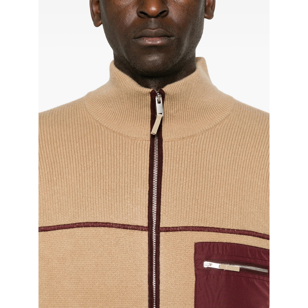 Louis Contrast-Piping Zip-Up Cardigan