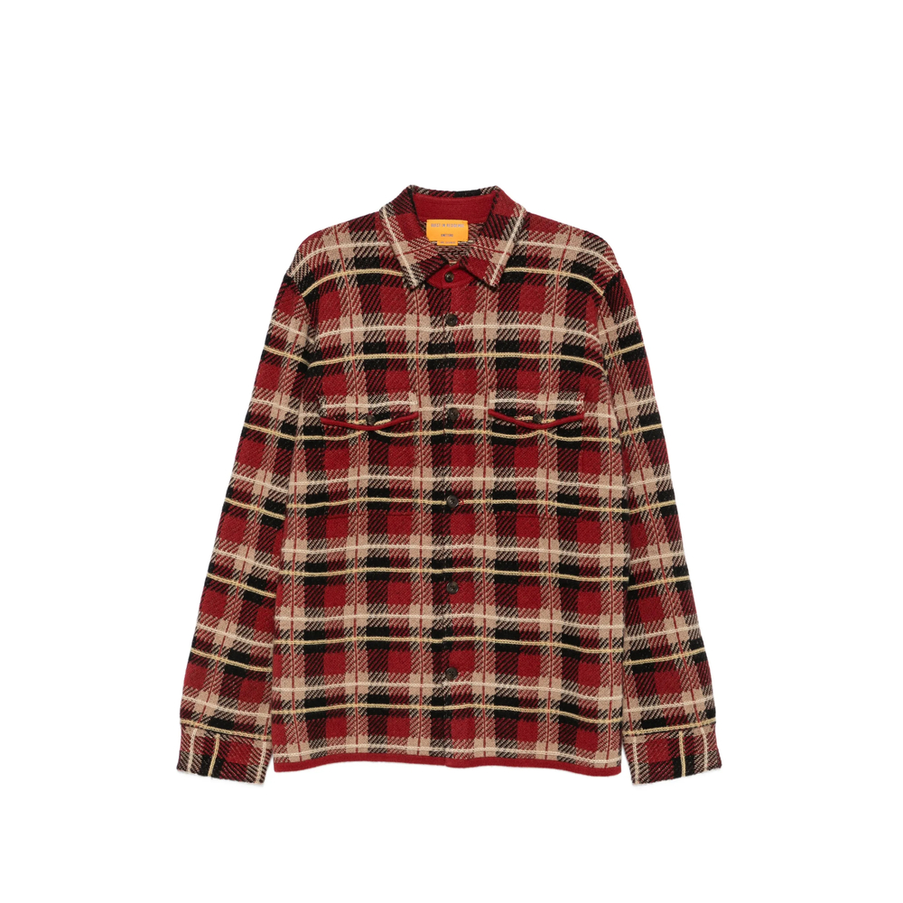 Check-Pattern Button-Up Polo Shirt