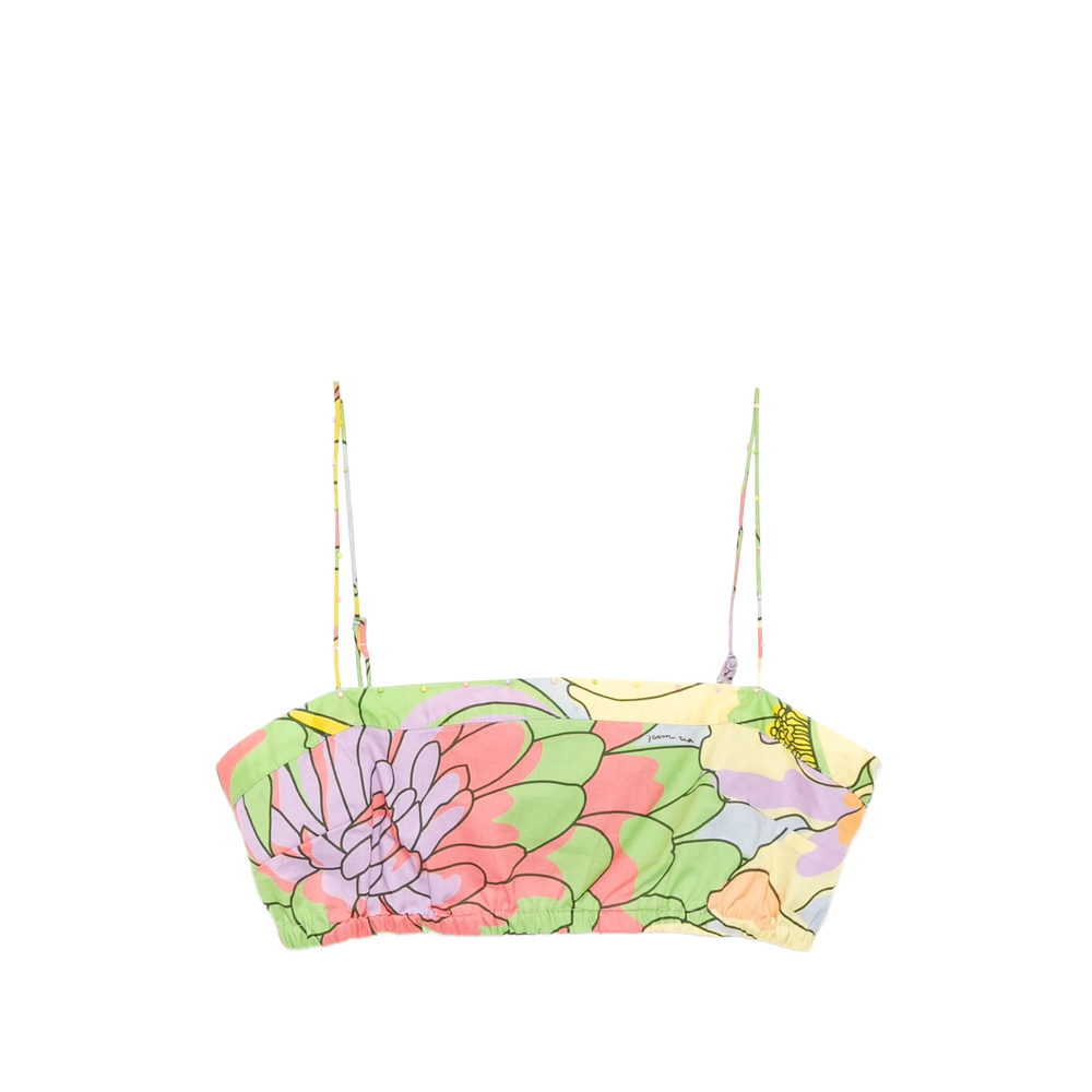 Spring Affair Beaded Organic Cotton Crop Top