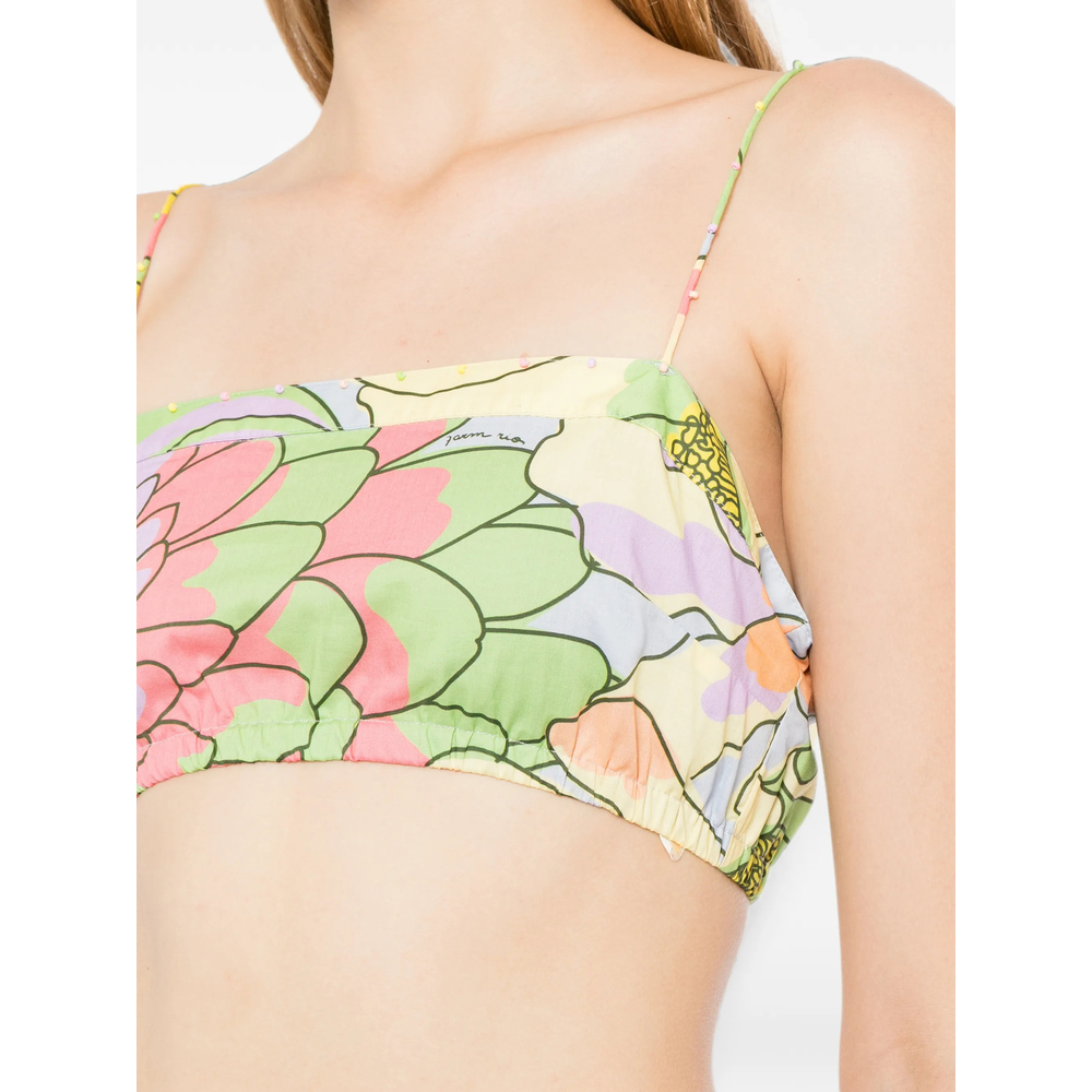 Spring Affair Beaded Organic Cotton Crop Top