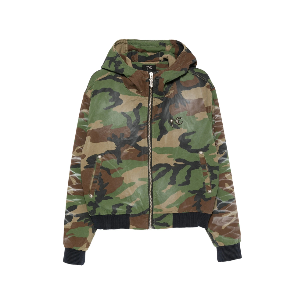 Thug Club Camouflage-print Skull-print Hooded Jacket