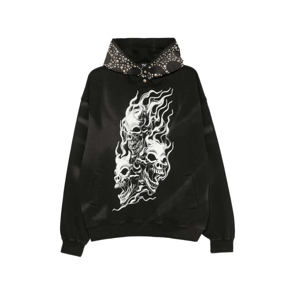 Thug Club Skull-print Stud-embellished Hoodie