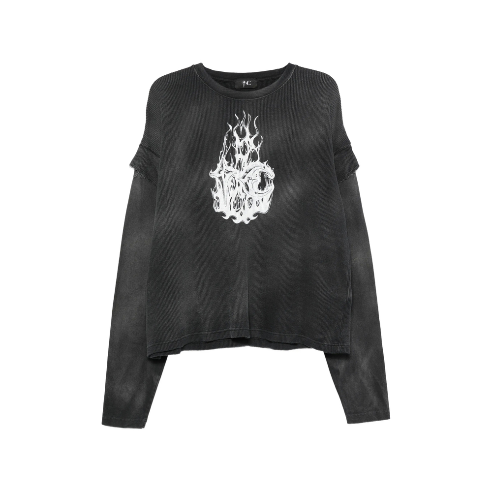 Thug Club Graphic-print Layered-sleeve Sweatshirt