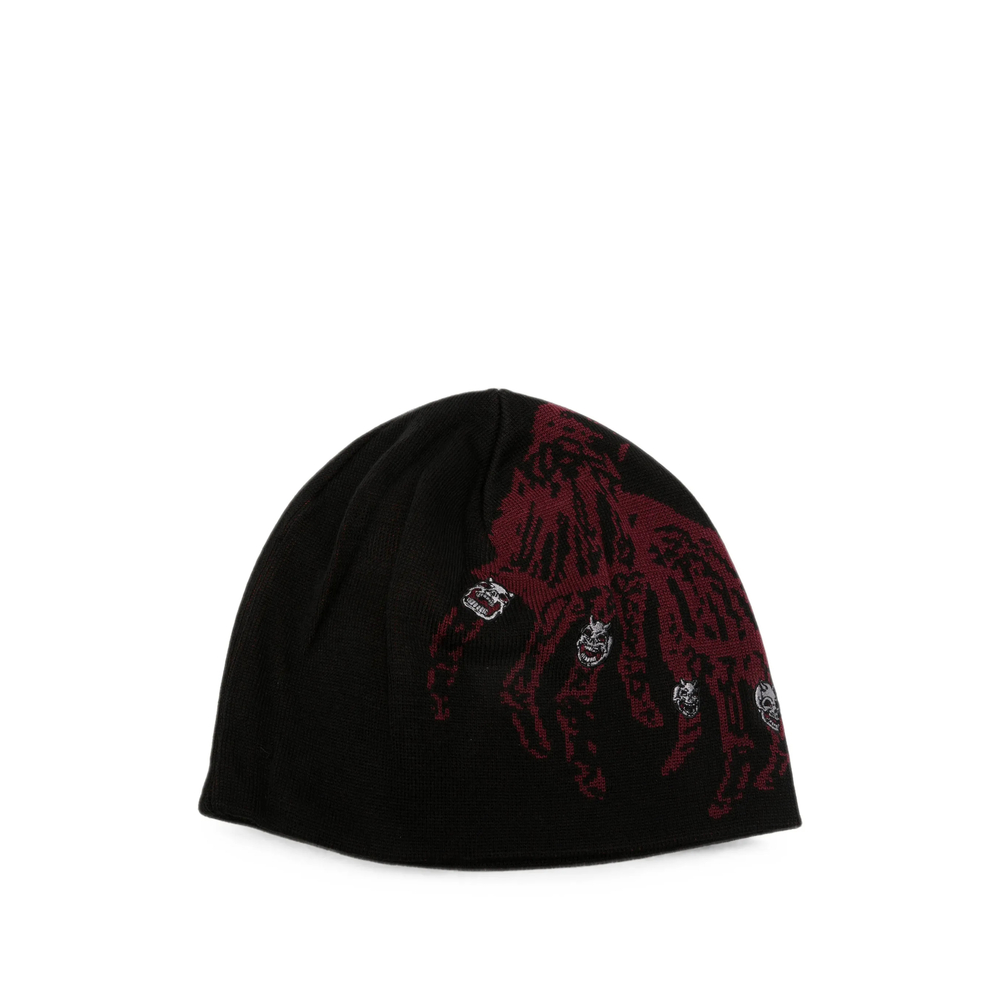 Thug Club Graphic-knit Skull-patch Beanie Hat