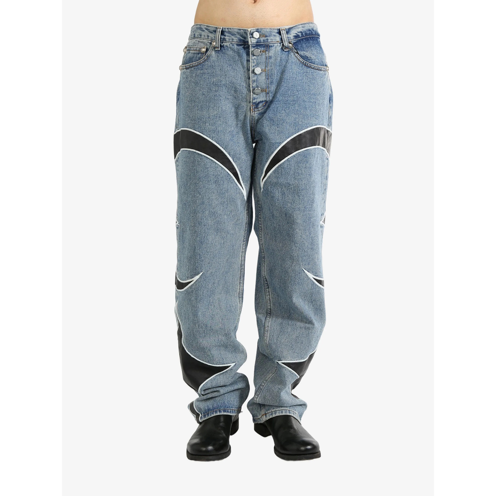 Thug Club Leather Panelled Jeans