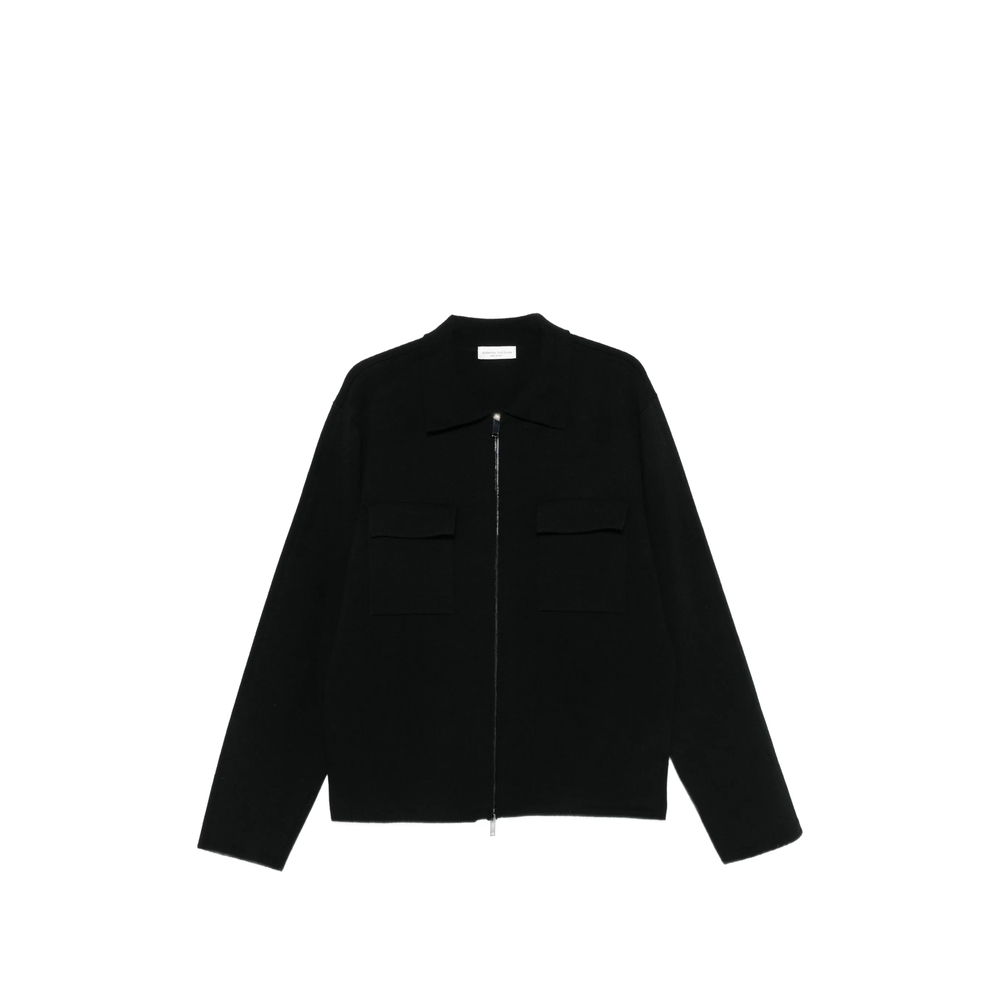 Zip-Up Flap-Pocket Cardigan