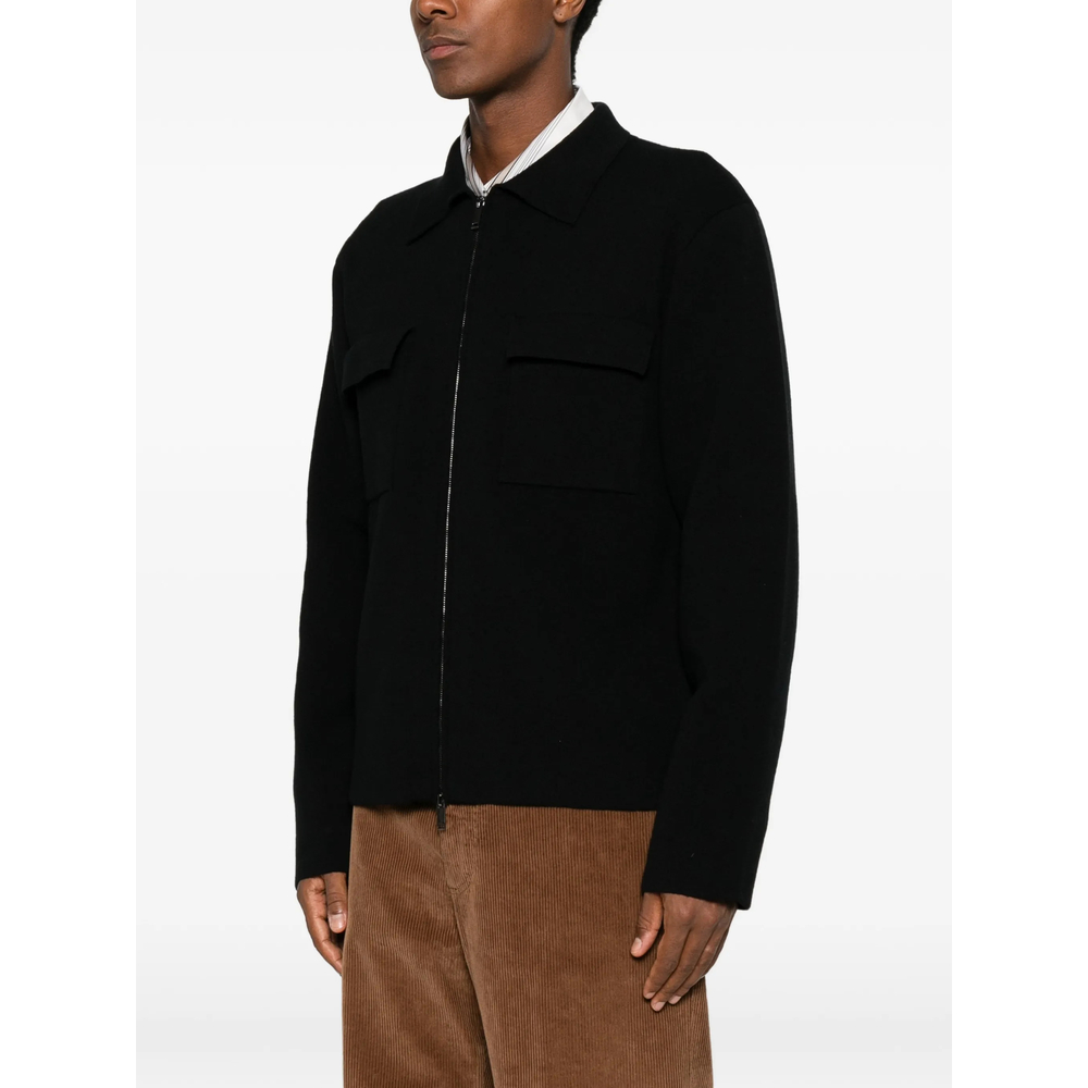 Zip-Up Flap-Pocket Cardigan