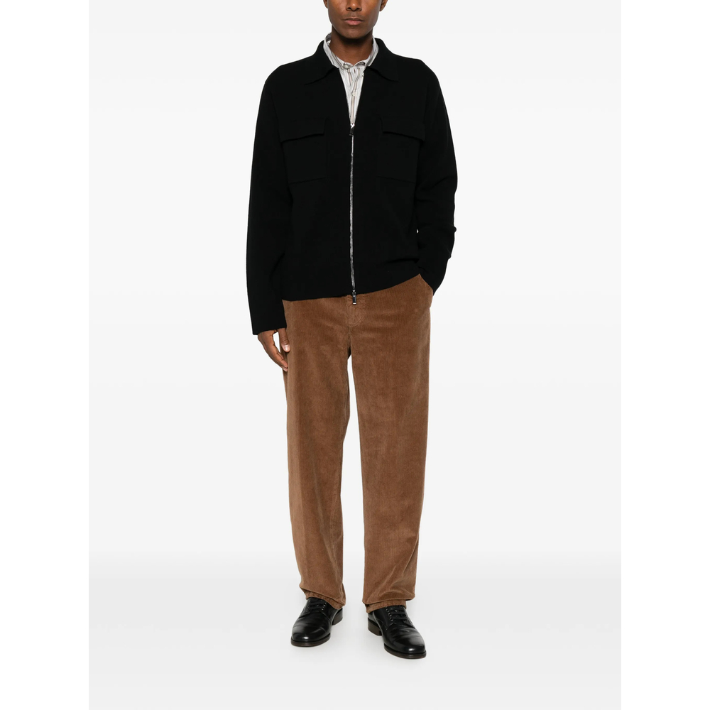 Zip-Up Flap-Pocket Cardigan