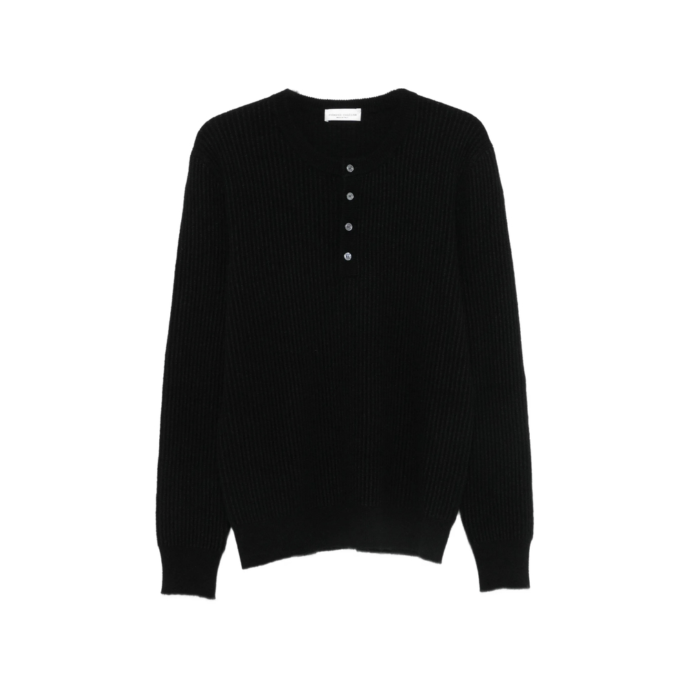 Roberto Collina Ribbed-knit Henley Sweater