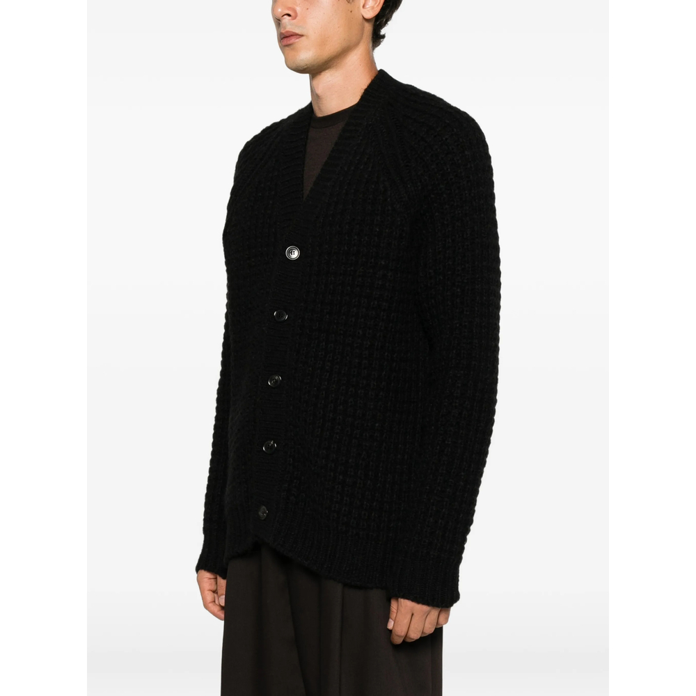 Waffle-Knit Raglan-Sleeve Cardigan