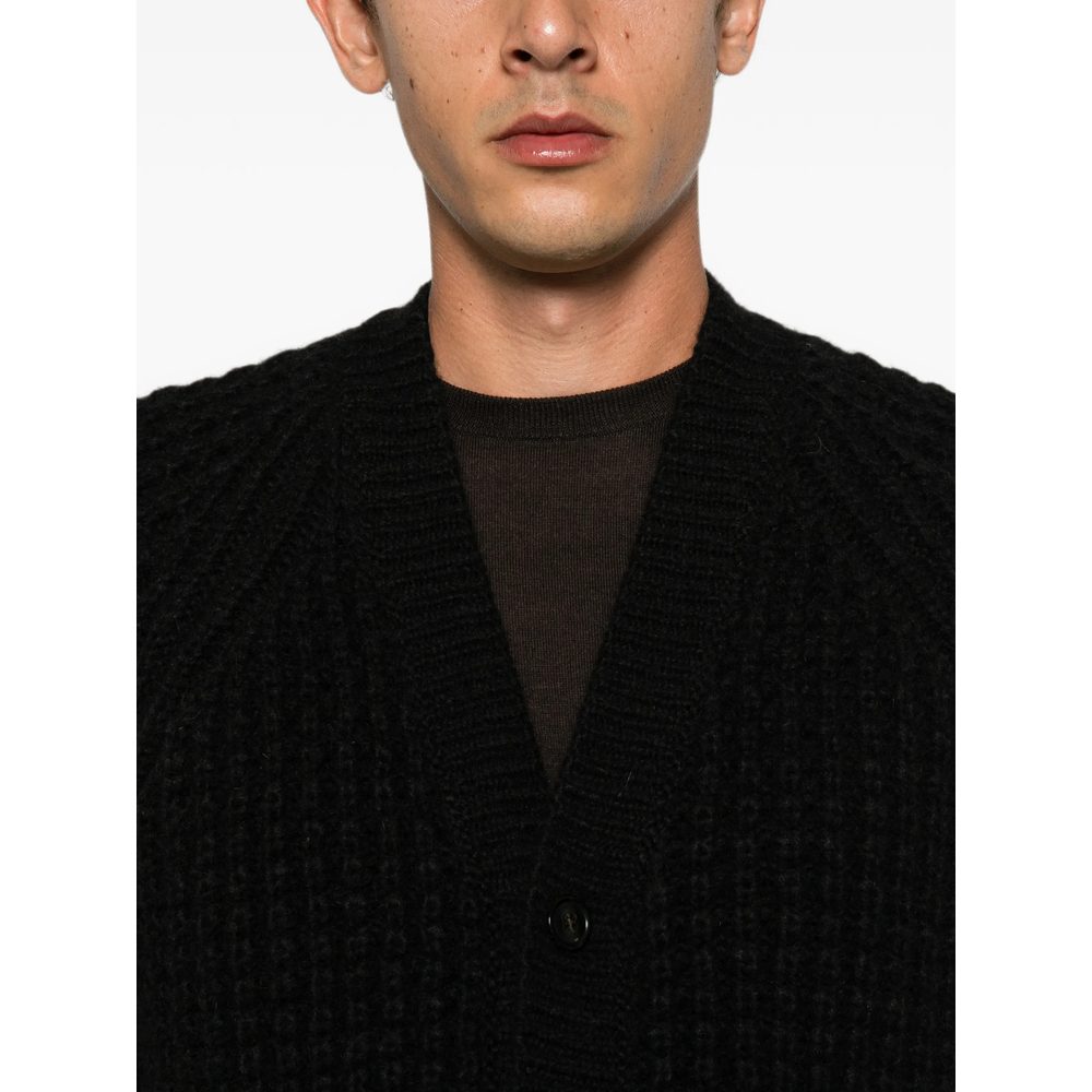 Waffle-Knit Raglan-Sleeve Cardigan